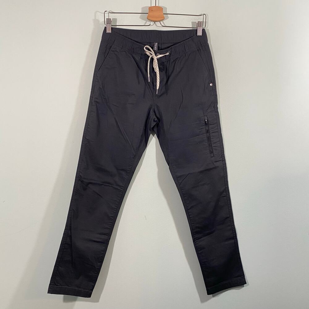 Vuori Women Charcoal Grey Drawstring Tapered Leg Ripstop Pants Size S #VW401